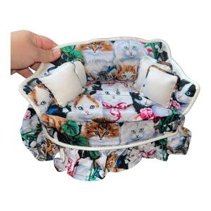 VTG Kittens Sofa with pillows Tissue Box Cover‎